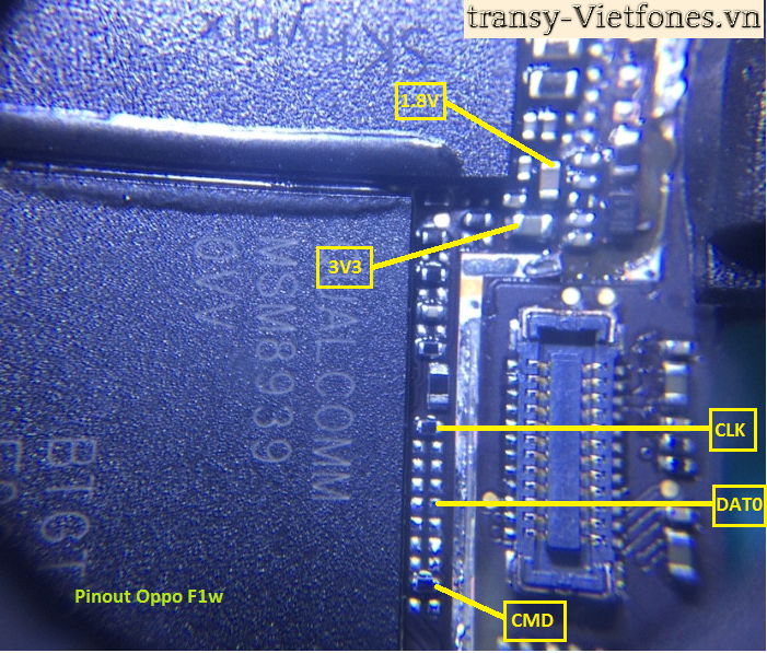 Pinout Oppo F1w.