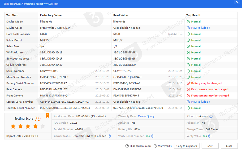 iPhone 6s_iDevice Verification Report_000A696C00D8EC26.