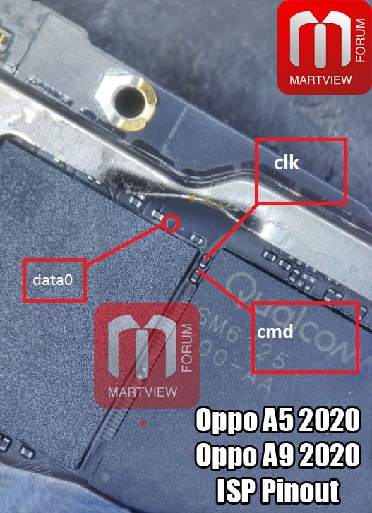 Oppo A5 2020 CPH1931 ISP Pinout.