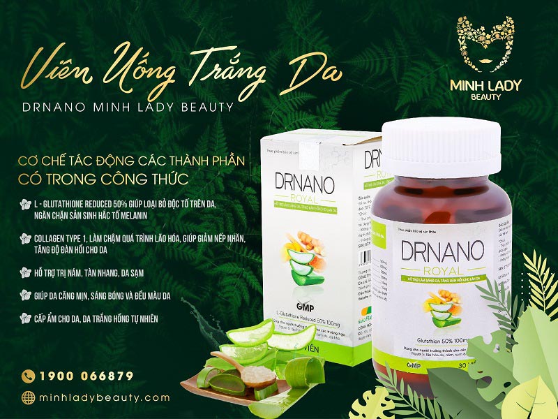 Viên Uống Trắng Da Dr  Nano Royal Minh Lady Beauty.