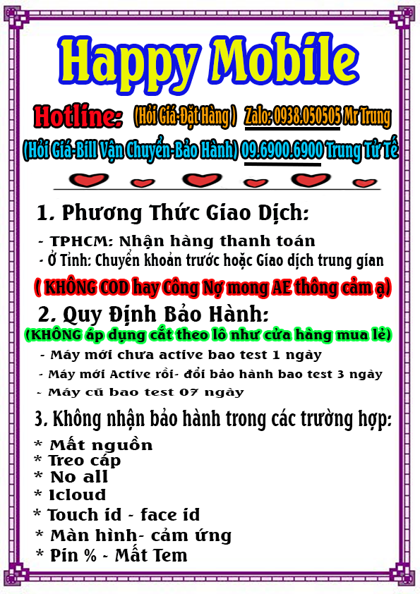 Quy Định Bảo Hành HappyMobile.