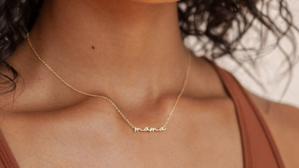 CaitlynMinimalist Dainty Mama Necklace.