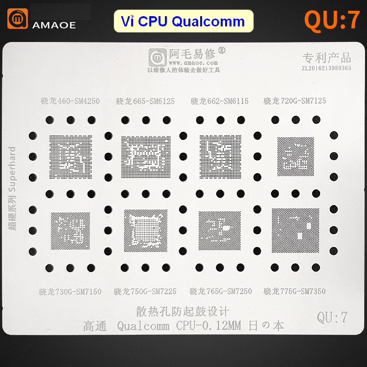Vỉ Android CPU Qualcomm Amaoe QU7.