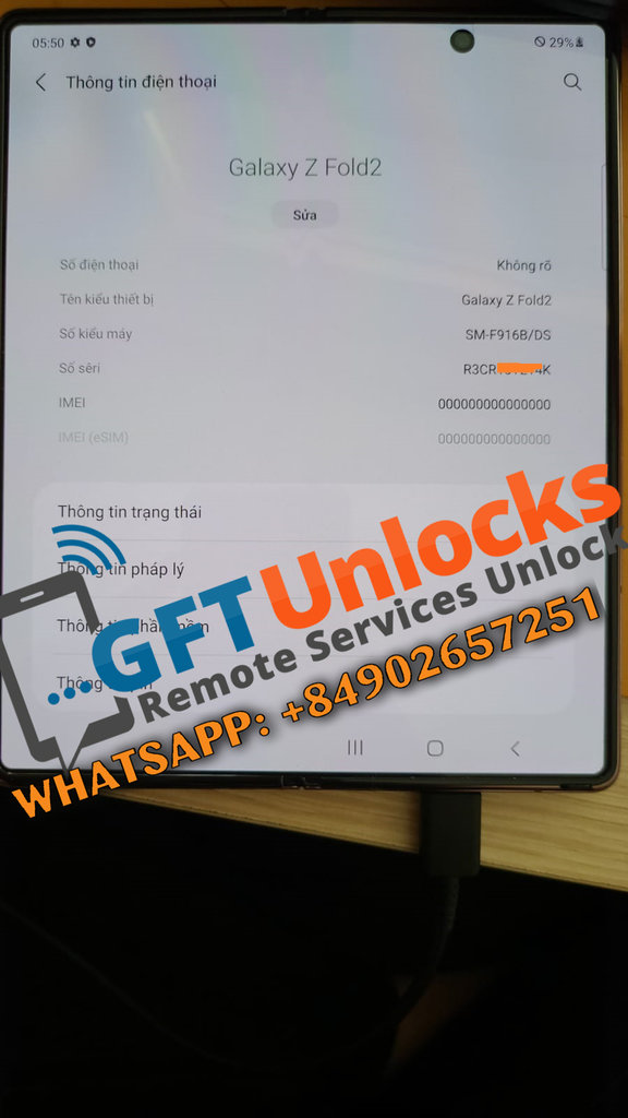 fix  imei samsung zfold2 f916b.