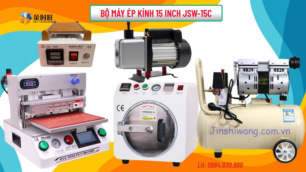 Bộ máy ép kính 15 inch JSW-15C.