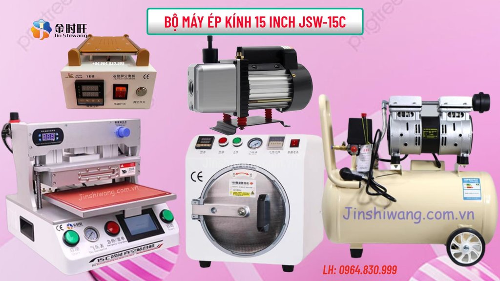 Bộ máy ép kính 15 inch JSW-15C..