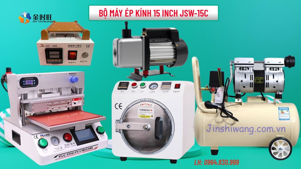 Bộ máy ép kính 15 inch JSW-15C....