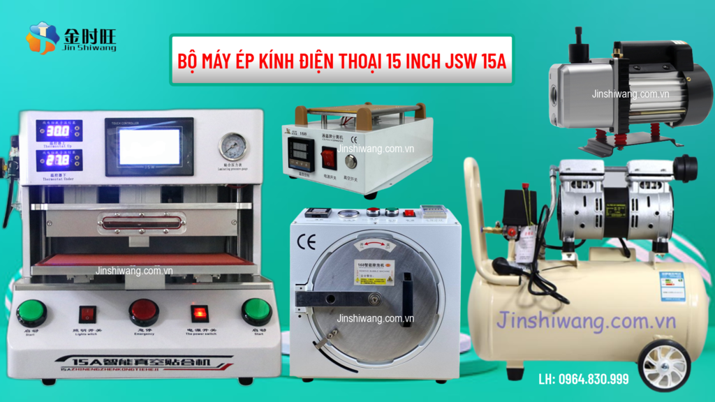 Bộ máy ép kính điện thoại 15 inch JSW 15A 1.