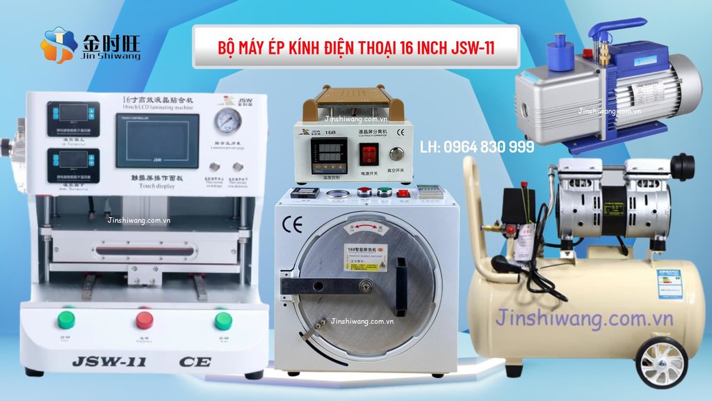 Bộ máy ép kính màn hình điện thoại 16 inch JSW-11.