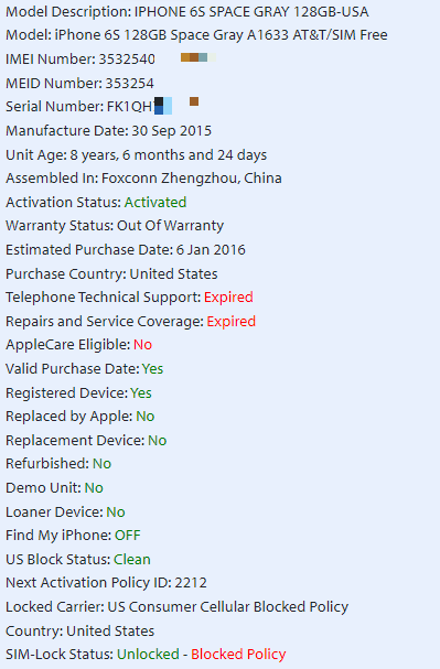 6s US Reseller Flex Policy unlock.